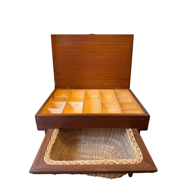 Danish Modern Teak Sewing Table by Ejvind A. Johansson for Vitré, Denmark, 1960s For Sale - Image 10 of 11