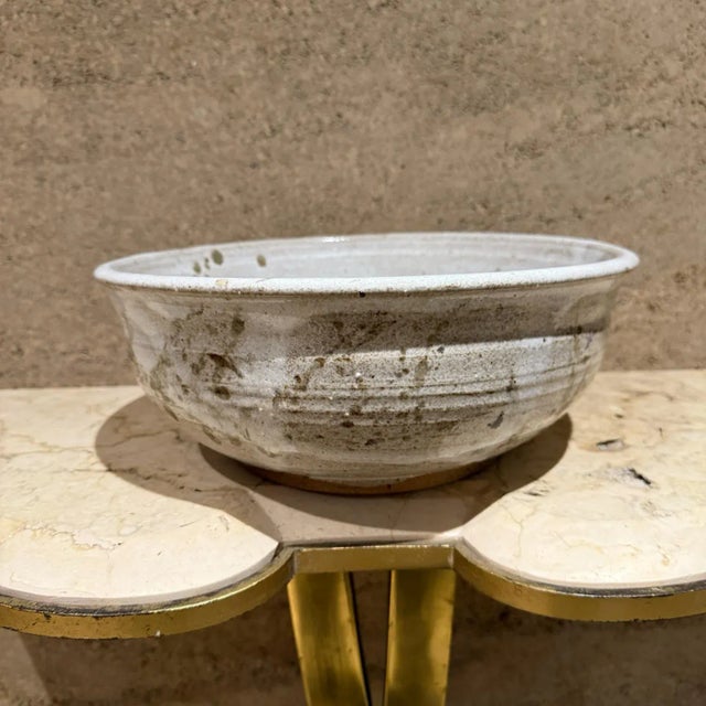 1980s 1980 Leon Art Bowl Handmade Glazed Studio Pottery Post Modern Stoneware For Sale - Image 5 of 14