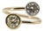 1990s Contemporary 18k Gold and Platinum Bezel Set Toi Et Moi Ring, Size 6 For Sale