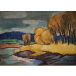 Fritz Kohlstädt, An der Hunte bei Oldenburg, 1990, Watercolor For Sale