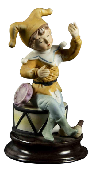 Vintage Terracotta Child Sculpture on Tambourine, Italy, 1970s