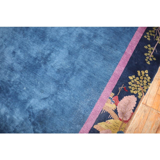 Zabihi Collection Blue Chinese Art Deco Rug For Sale - Image 18 of 18