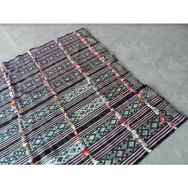 Vintage Primitive Rug Hand Woven Cotton Anatolian Kilim Rug - 5′8″ × 7′8″ For Sale In Philadelphia - Image 6 of 10