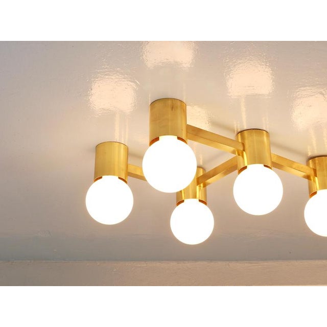 Zigzag Brass Ceiling and Wall Light in the style of Gaetano Sciolari, Austria, 1970s For Sale - Image 9 of 18