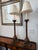 2000 - 2009 Pair of Maitland-Smith Candlestick-Form Table Lamps With Original Shades Harp and Finials For Sale - Image 5 of 14