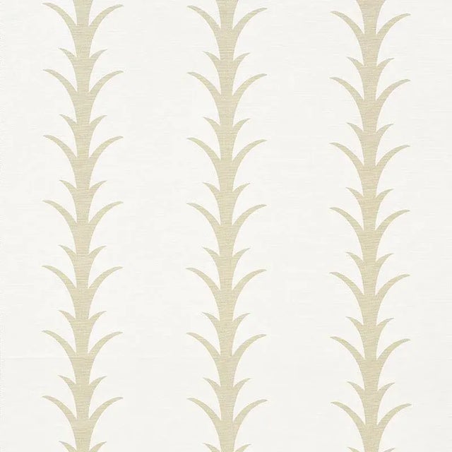Contemporary Schumacher X Celerie Kemble Acanthus Stripe Fabric Sand For Sale - Image 3 of 3