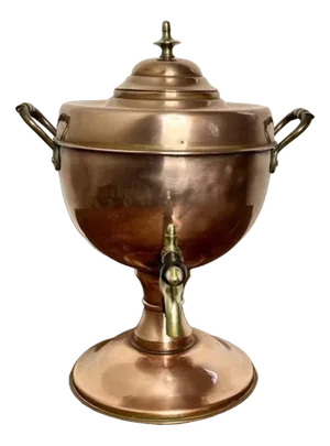 Antique Victorian Copper & Brass Samovar, 1880s
