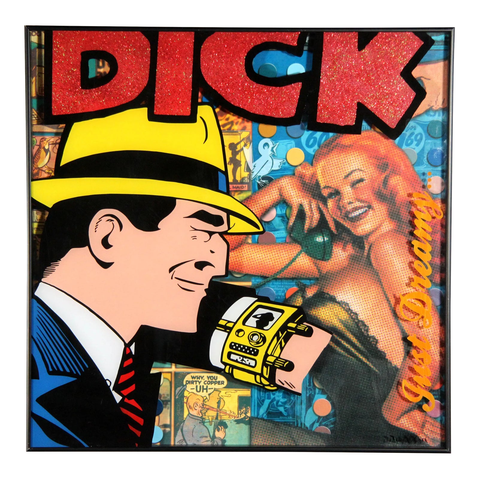 Vintage C.1980's Dick Tracy Acrylic Shadowbox Wall Art