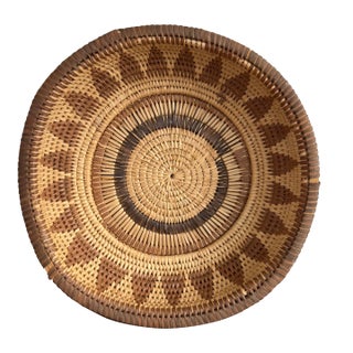 Vintage Handwoven Decorative Basket For Sale