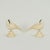Charming true pair of vintage birds or doves handcrafted in a bone mosaic over carved wood.