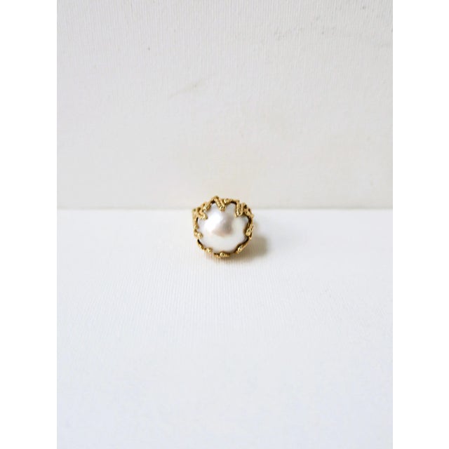 Mid 20th Century Pearl Gold Cocktail Ring, Circa Mid-20th Century For Sale - Image 5 of 12