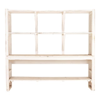 Large White Painted Wood Florist's Shelf, English Mid 20th C. For Sale