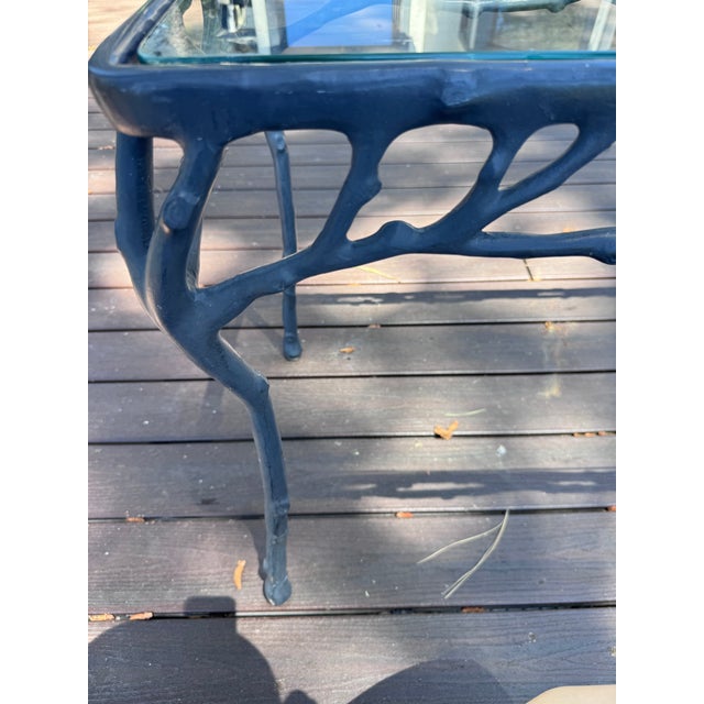 Black Vintage Veneman of California Twig and Branch Glass Top Console Table, Attributed For Sale - Image 8 of 11