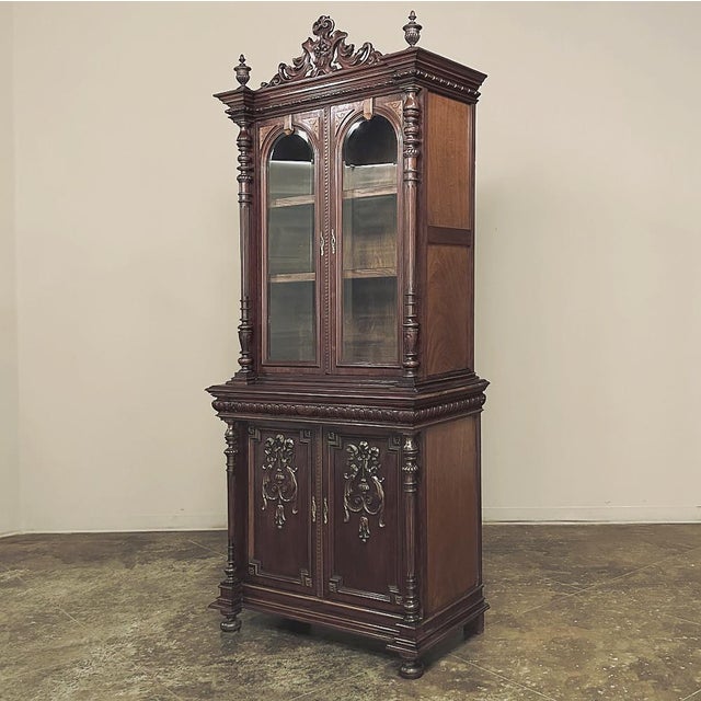 19th Century French Napoleon III Period Neoclassical Mahogany Bookcase ~ Bibliotheque For Sale In Baton Rouge - Image 6 of 18