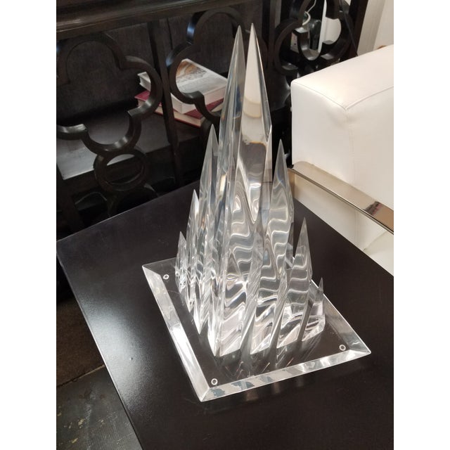 Van Teal segmented lucite pyramid triangle sculpture.