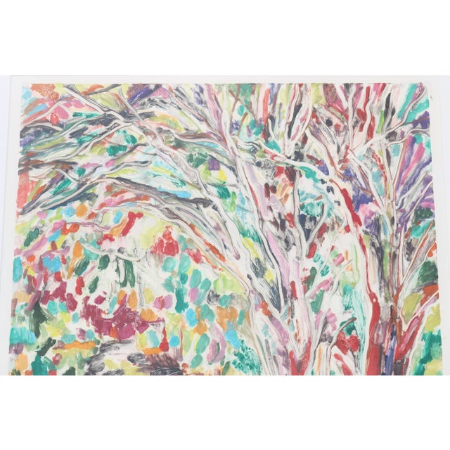 1989 Sally Brody Purple Path Water-Based Inks Monotype Painting One-of-a-Kind For Sale - Image 10 of 18