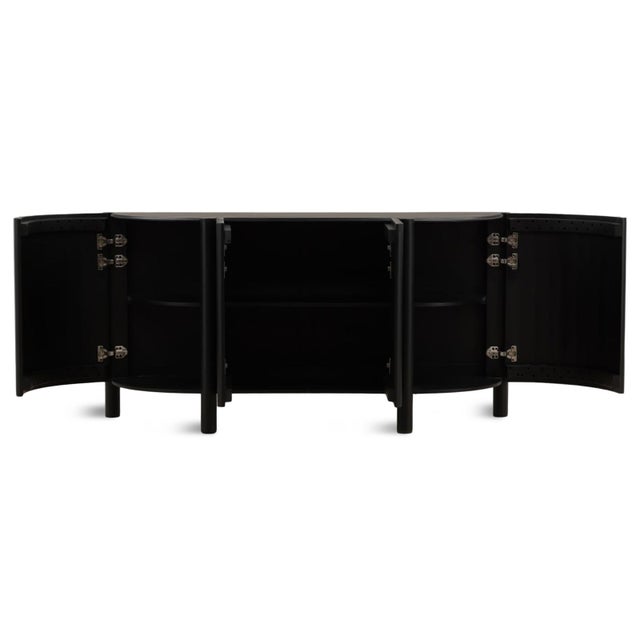 Black Fluted Round Front Sideboard For Sale - Image 4 of 7