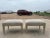 Pair Of French Louis XVI Style Benches. Offered is a great pair of French Louis XVI style distressed painted benches or...