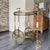 Mid-Century Modern Vintage Brass and Onyx Serving Trolley with Glass, 1960 For Sale - Image 3 of 12