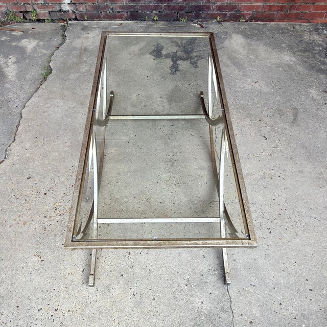 Contemporary Hollywood Regency Silver Leafed Coffee Table - Uttermost Attributed For Sale - Image 14 of 16