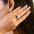 Blue Dainty 0.75 Carat London Blue Topaz & Diamond Ring With 925 Sterling Silver Gift for Women - Size 6.5 For Sale - Image 8 of 10