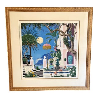 John Kiraly "Positano Moon" Signed Limited Edition Serigraph 35/200, Framed For Sale