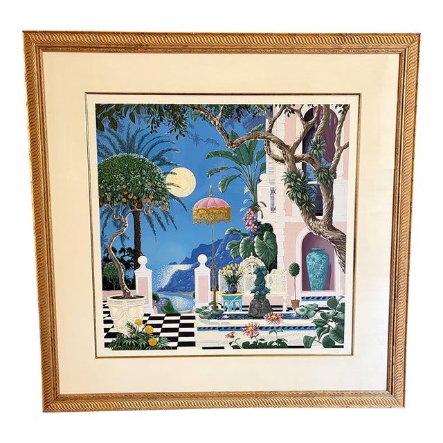 John Kiraly "Positano Moon" Signed Limited Edition Serigraph 35/200, Framed For Sale