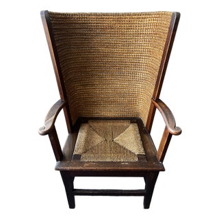 20th Century Scottish Oak Framed Orkney Chair. For Sale