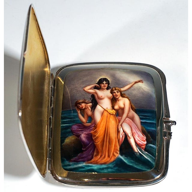 Art Nouveau Silver Cigarette Case, 1890s For Sale - Image 4 of 10