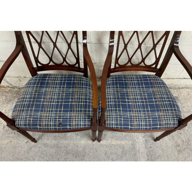 Late 20th Century Vintage Regency Style Lady Emily Dining Armchairs - Pair For Sale - Image 5 of 7
