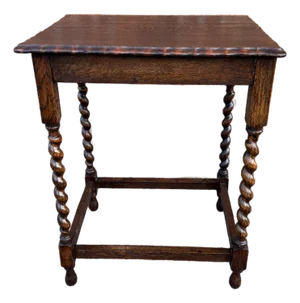 Antique English Barley Twist Side Table