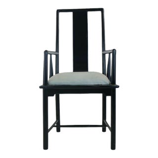 Hollywood Regency Baker Furn.Contemporary Black Lacquer Armchair- Great for a Desk or Accent Chair For Sale