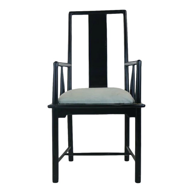 Hollywood Regency Baker Furn.Contemporary Black Lacquer Armchair- Great for a Desk or Accent Chair For Sale