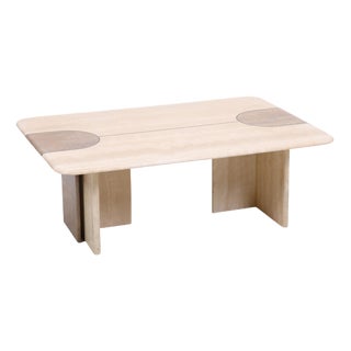 Vintage Travertine Coffee Table, 1980s For Sale