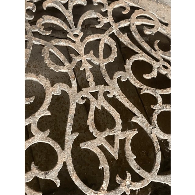Antique Ghotic Style Cast Iron Summer Fireplace Screen For Sale In Pittsburgh - Image 6 of 9