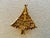 Christmas tree Pin signed JJ. Pretty gold plated 2 dimensional Christmas tree with blue, red, purple, green, yellow...