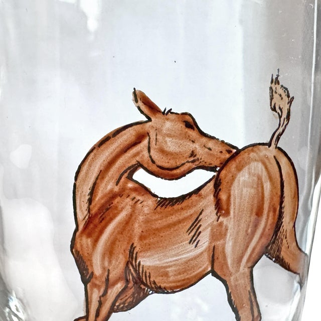 Set of Six Hand-Painted Horse Highball Glasses For Sale - Image 10 of 12