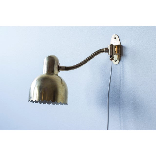 No. 191 Brass Wall Lamp by E. Hansson & Co, 1950s For Sale - Image 4 of 13