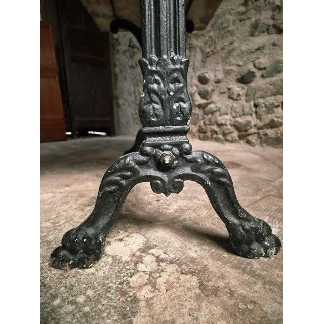 Antique French Marble Bistro Table with Cast Iron Base, 1920s For Sale - Image 9 of 18