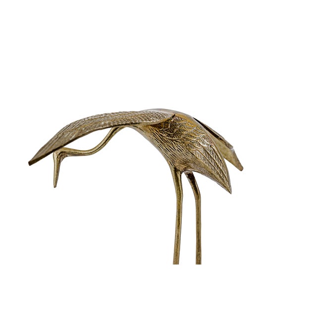 Mid-Century Modern Leonard Brass Crane Figurines (12") For Sale - Image 14 of 15