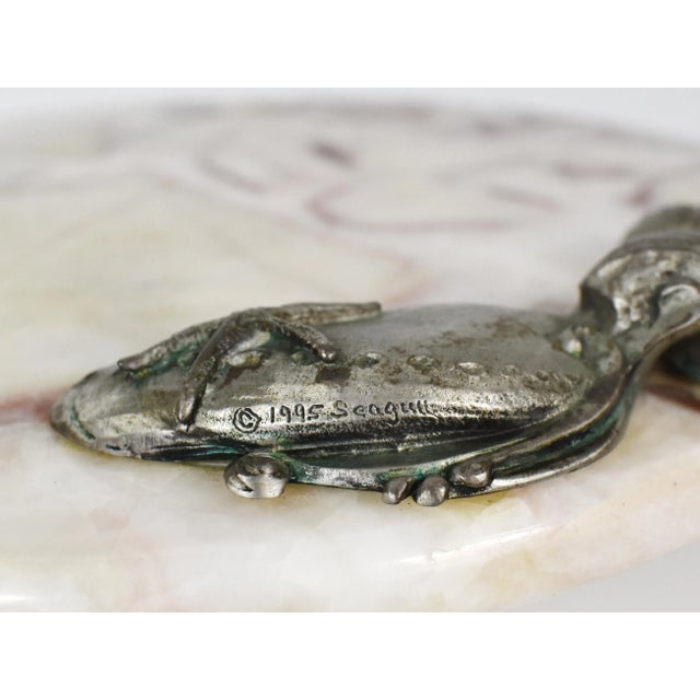 Modern 1995 Seagull Round Stone Cutting Platter Board For Sale - Image 3 of 6