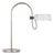 Thomas O'Brien by Visual Comfort Signature Oso 25" Arc Table Lamp in Polished Nickel with Matte White Shade For Sale