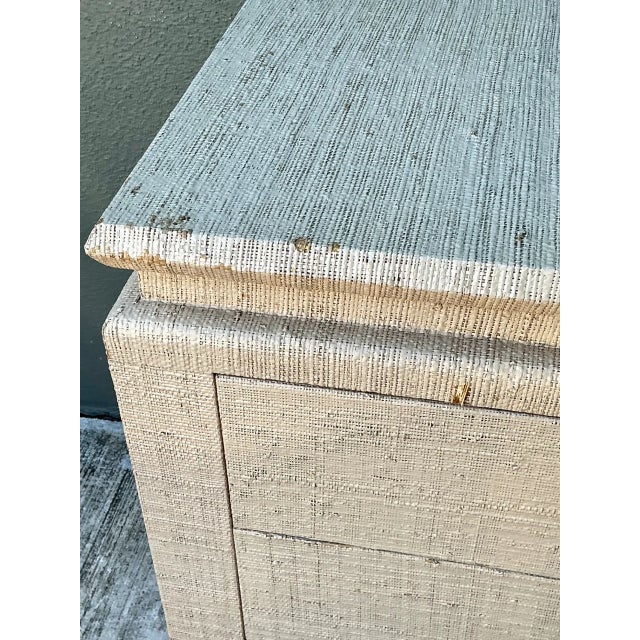 Vintage Grasscloth and Lucite Dresser For Sale - Image 10 of 14