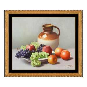 Early 20th Century Grapes and Apples on Plate, Robert Duflos