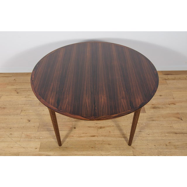 Mid-Century Modern Mid-Century Round Rosewood Extendable Dining Table, Denmark, 1960s For Sale - Image 3 of 18