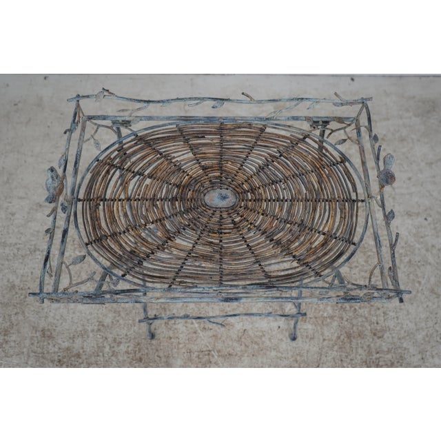 Brown High Quality Iron Faux Branch Garden Table W. Birds For Sale - Image 8 of 12