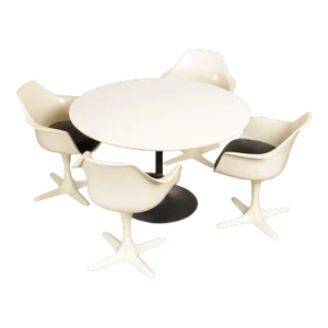 Mid 20th Century Mid-Century Modern Burke Tulip Style Dining Set - Set of 5