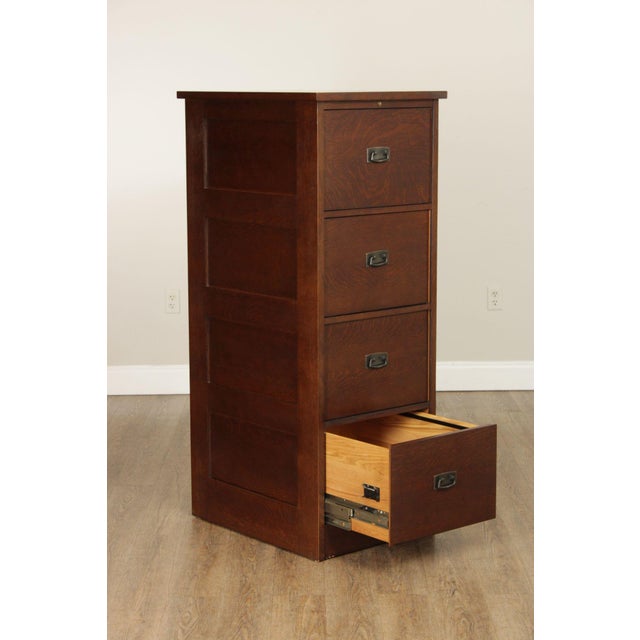 Stickley Stickley Mission Collection Oak Four Drawer File Cabinet For Sale - Image 4 of 12