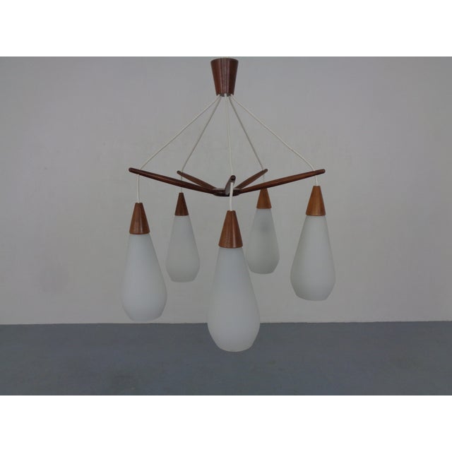Danish Teak and Glass Spider Ceiling Lamp, Denmark, 1960s For Sale - Image 17 of 17
