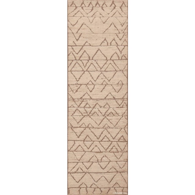 Nazmiyal Collection Geometric Tribal Modern Runner Rug For Sale
